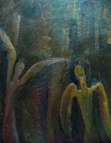 Валерий Кульченко. Ангелы, картон, масло, 60х50 см,1987г.