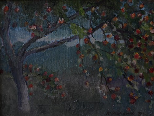Валерий Кульченко. Райские яблоки. Х., м. 50 х 70, 2010 г.